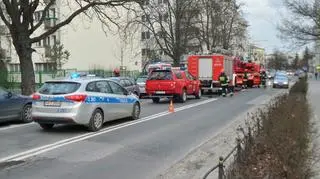 Akcja strażaków przy ulicy Potockiej