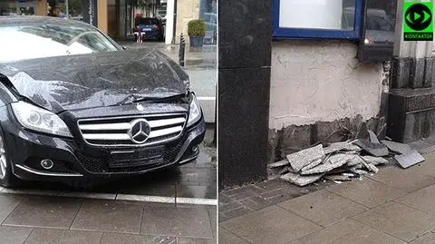 On zatrzymał się na ścianie sądu, jemu zatrzymano prawo jazdy