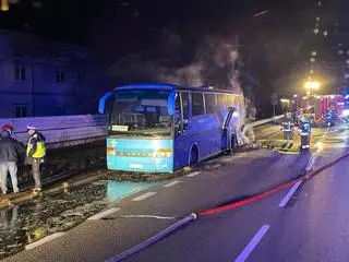 Pożar autobusu pod Piasecznem 