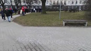 Protest przed Szpitalem Praskim