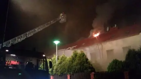 Pożar dachu w Wilanowie