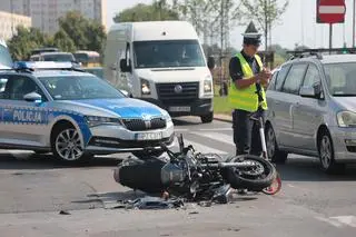 Wypadek z udziałem motocyklisty