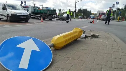 Zderzenie motocykla z dostawczakiem