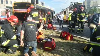 Wypadek autobusu i tramwaju