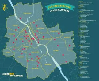 Mapa warszawskich jadłodzielni