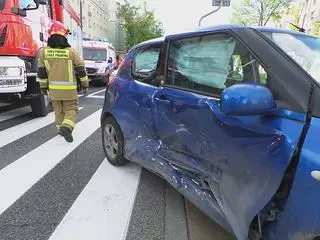 Zderzenie dwóch samochodów na Żoliborzu