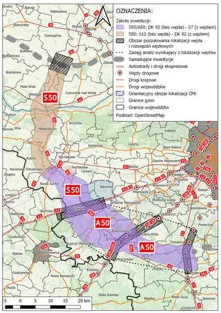 Firma TRAKT wykona dokumentację dla odcinka oznaczonego kolorem fioletowym