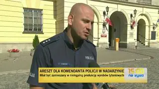 Rzecznik komendy stołecznej o areczcie dla policjanta