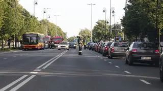 Pożar autobusu w Al. Ujazdowskich