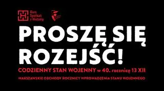 Grafika promująca stołeczne obchody 40. rocznicy stanu wojennego