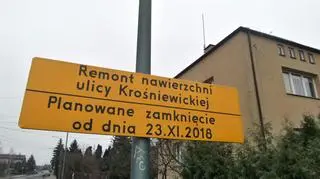 Robotnicy remontują Krośniewicką