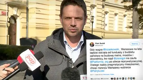 Guział ostrzega przed odcięciem od państwowej kasy. Trzaskowski: szantaż