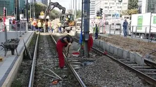 Przebudowa torowiska na rondzie ONZ