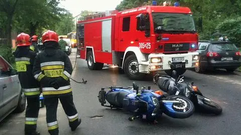 Zderzenie motocykli i toyoty zablokowało Namysłowską