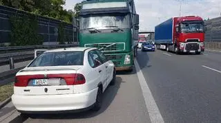 Zderzenie ciężarówki i osobowego na S8