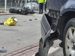 Wypadek z udziałem motocyklisty 