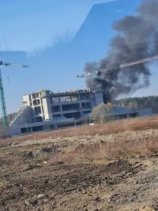 Pożar na budowie Muzeum Bitwy Warszawskiej