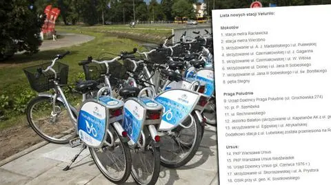 Veturilo się rozrasta. Dotarło do Ursusa, nowe stacje w 4 dzielnicach