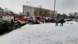 Wypadek na skrzyżowaniu Wołoskiej z Madalińskiego