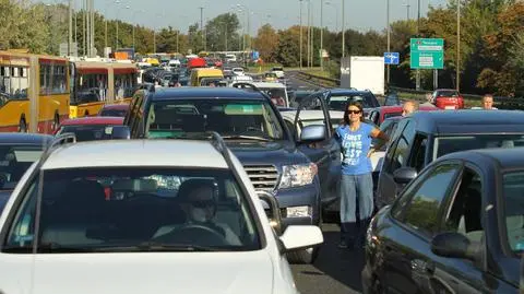 "Piknik" w korku na Łazienkowskiej