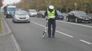 Potrącenie pieszej na przejściu