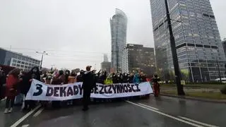 Protest na rondzie Dmowskiego