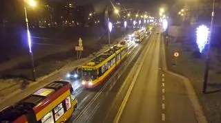 Sznur tramwajów na trasie W-Z