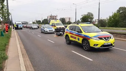 Wypadek motocyklisty. Pierwszej pomocy udzielał mu "Borkoś"