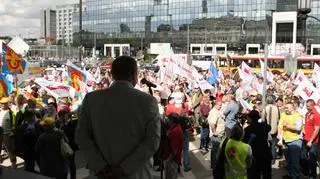 Protest przed ratuszem