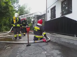 Pożar domu w Pruszkowie 