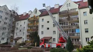 Pożar w bloku na Bemowie