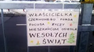 Świąteczne życzenia od właścicielki forda