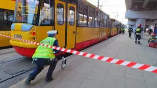 Zderzenie tramwajów na rondzie Starzyńskiego