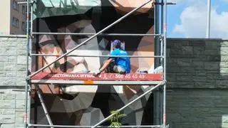 Mural z Karwowskim i Maliniakiem 