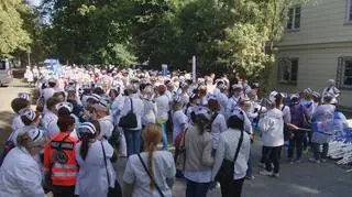 Protest pielęgniarek w Warszawie