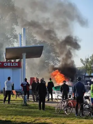 Pożar motorówki nad Zalewem Zegrzyńskim