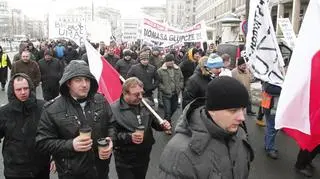 Protest na placu Trzech Krzyży