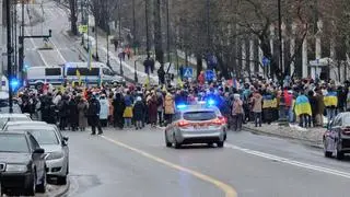 Manifestacja przed Ambasadą Rosji