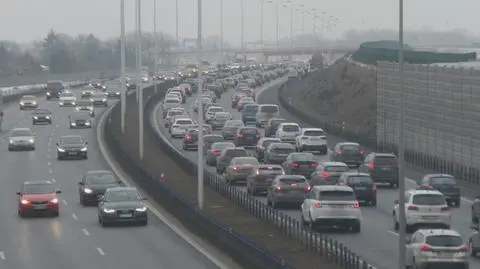 Zderzenie i ogromny korek na S2. Jedna osoba w szpitalu