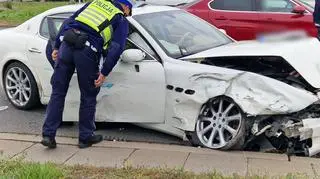 Pościg za maserati skończył się na Modlińskiej