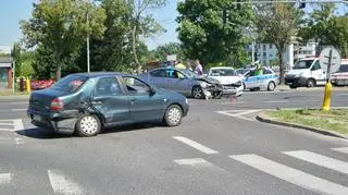 Zderzenie trzech aut na Połczyńskiej