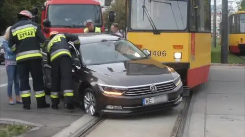 Kolizja z tramwajem na Puławskiej