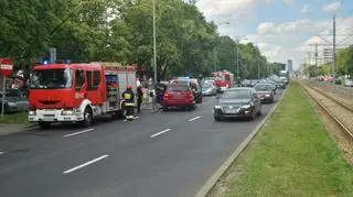 Zderzenie czterech aut na Ochocie