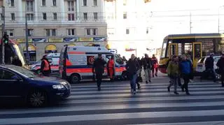 Zderzenie tramwajów przy kinie Femina