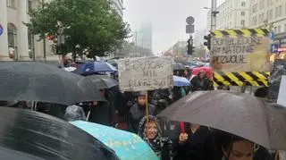 Protest na ulicy Świętokrzyskiej