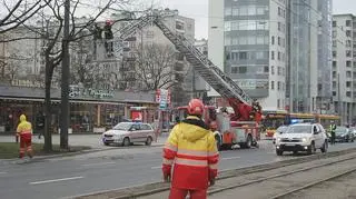 Akcja straży pożarnej przy Anielewicza