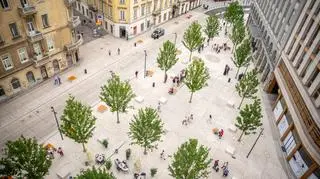 Plac Pięciu Rogów w końcu otwarty. Trzaskowski: w kwestii zieleni zmieniliśmy to, co mogliśmy