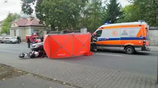 Wypadek z udziałem motocyklisty