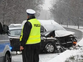 Czołowe zderzenie na Zabranieckiej 