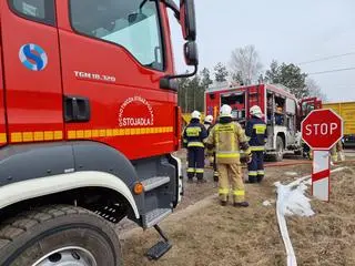 Pożar lokomotywy pod Mińskiem Mazowieckim